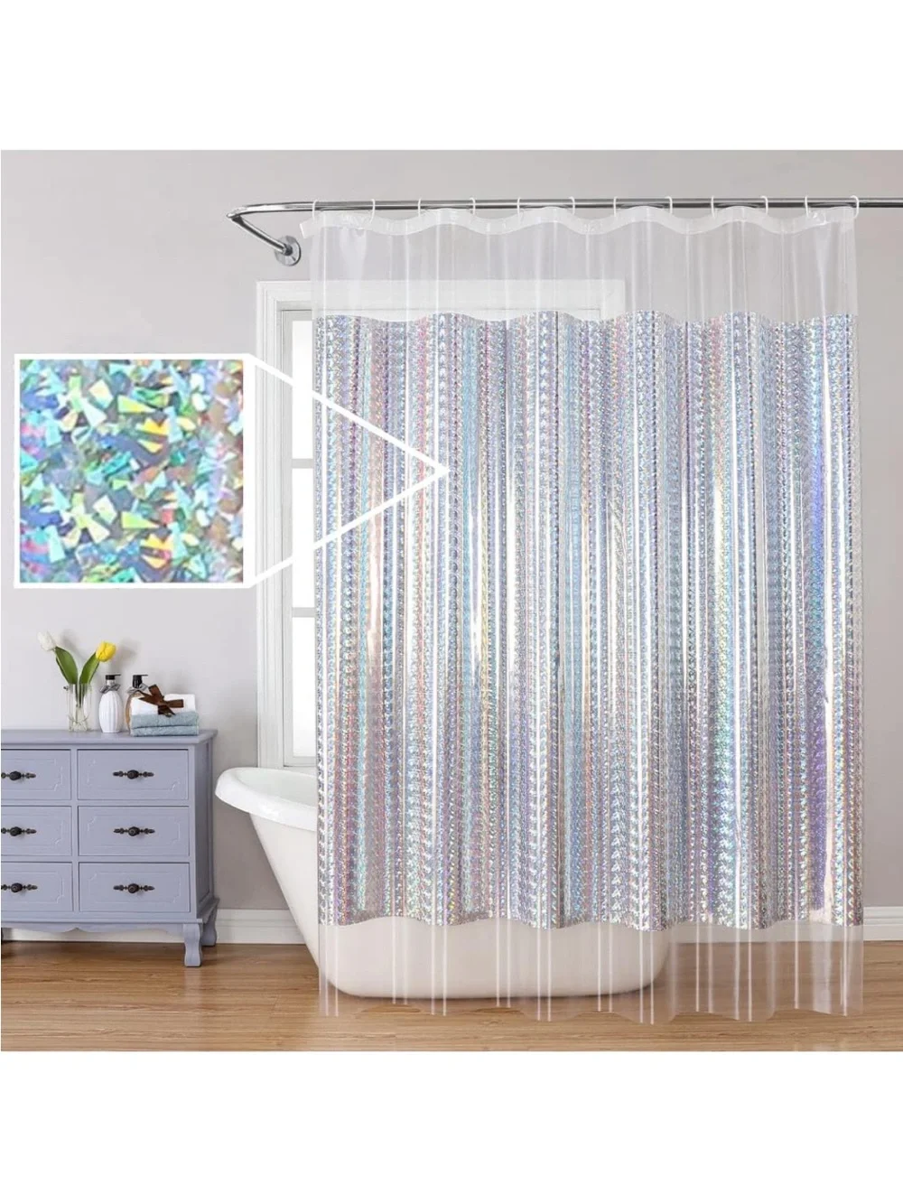 Iridescent Holo Shower Curtain